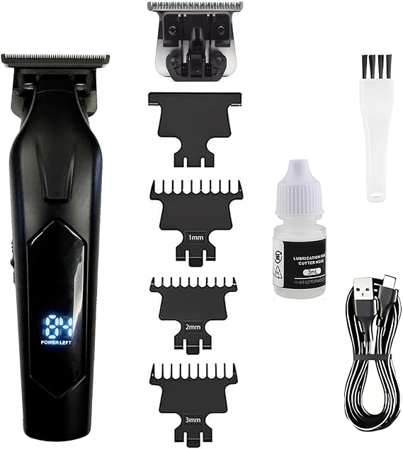 CBQ Professional Hair Clippers for Men, Cordless Beard & Body Trimmer with LED Battery Display, Rechargeable Grooming Kit with Extra Blade for Face, Neck, Manscaping and Hair