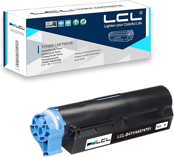LCL Compatible Toner Cartridge Replacement for OKI B411 B431 44574701 4000 Pages B411D B411DN B431D B431DN MB491 MB461 MB471 MB471W (1-Pack Black)