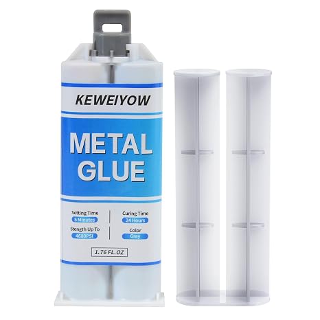 Metal Glue, 1.76oz Heavy Duty Epoxy Weld, High Strength Waterproof Cold Weld Liquid Adhesive, Bonds Metals, Stainless Steel, Aluminum, Iron, Plastic, Ceramic & Fiberglass for Repair