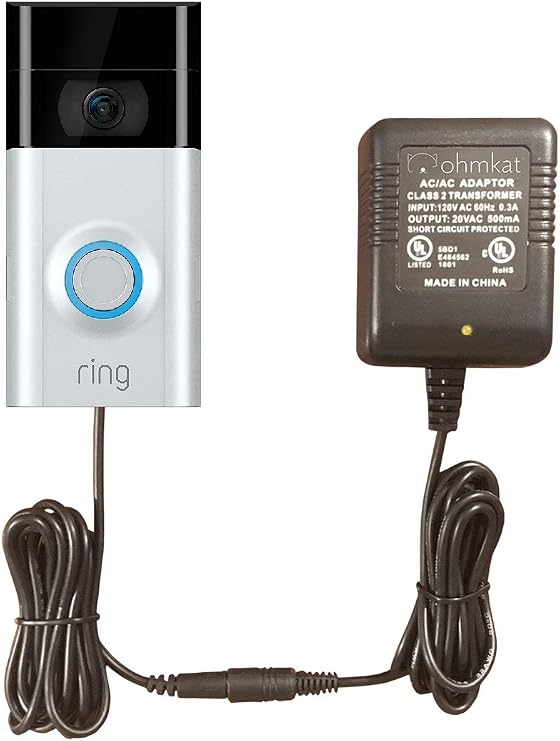 Video Doorbell Power Supply - Compatible with Ring Video Doorbell 2 - Needs No Existing Wiring - Battery Charger, Transformer, Adapter, Power Kit & Supply All in One