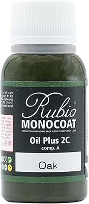 Rubio Monocoat Wood Stain & Finish Sample - Oak | Oil Plus Part A | Quick-Dry, Eco-Friendly Linseed Wood Oil for Indoor Use | Ideal for Sampling Oil Plus 2C & Touch Ups | 20 mL