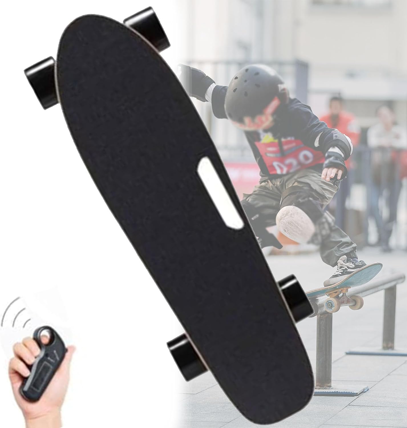 Electric Skateboard with Remote Control, 8km Range, 2-Hour Fast Charge, for Adults, Teens, All-Terrain Longboard