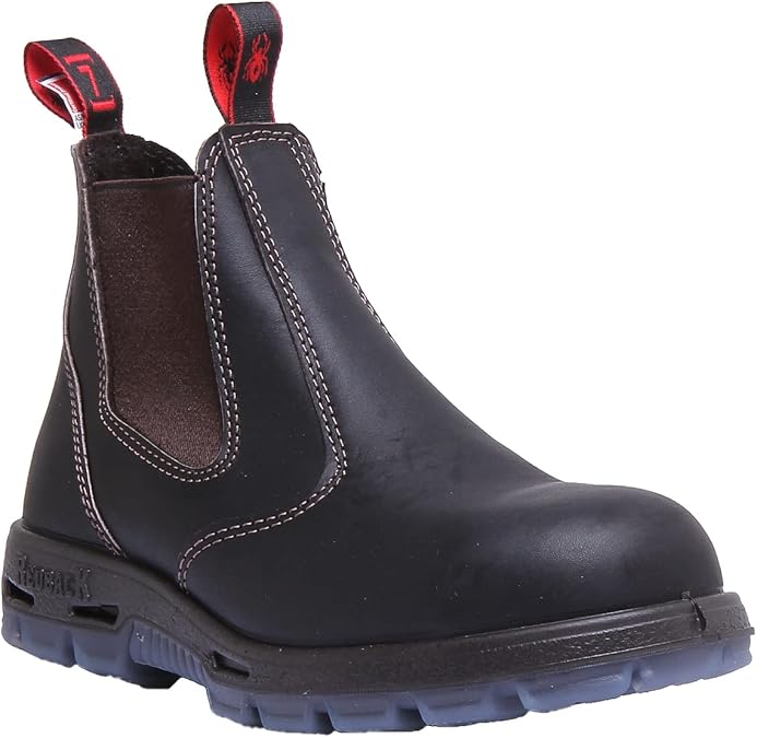 Redback USBOK Chelsea Boots Claret Brown with Steel Toe Cap from Australia (UK size 12)
