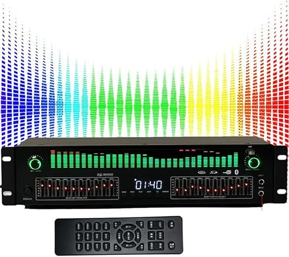 31-band Digital Equalizer, Digital Audio Stereo Graphic Equalizer, LED Music Spectrum Analyzer with Remote Control, 12 Preset Effects, Rack Effects & Signal Processors for Recording Studio