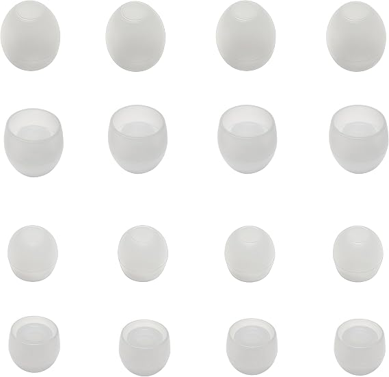 Extra Small Ear Tips for Small Ear Canals Universal Replacement Tips | 8 Pairs (XS/S) Silicone Earbuds Tips, Noise Isolating, Transparent