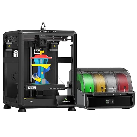 Creality K2 SE 3D Printer, Bundle with Creality CFS, 500mm/s Max High-Speed Printing, Fully Assembled Auto Leveling, 220x215x245mm Print Volume, for Pros & Hobbyists