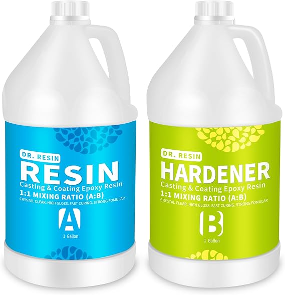 DR. RESIN 2 Gallon Crystal Clear Epoxy Resin No Yellowing Casting Coating