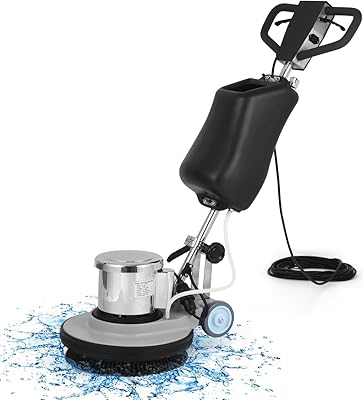 17 Heavy-duty Commercial Floor Scrubber Machine, 3 Brushes & 3.4 Gal Water Tank - 1.5 HP & 175 RPM Industrial Floors Buffer Polisher for Hardwood, Tile, Concrete, 472 Cable Length