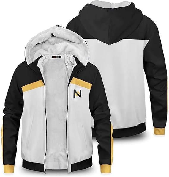 Yejue Adult Cosplay Costume Unisex Hooded Zipper Sweatshirt Casual Coat for Winter Halloween Party Outfit
