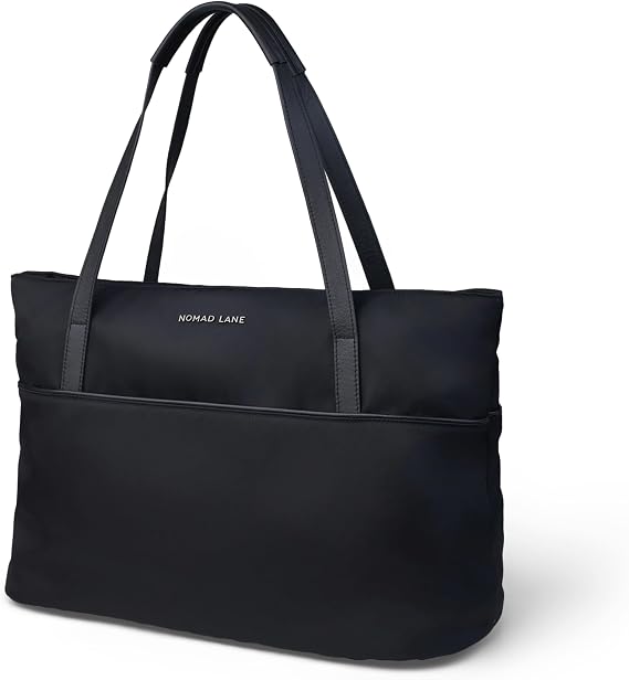 Tote Handbag. Personal Item, Carry-On Luggage Origami Tote Bag. Weekender Travel Bag, Black