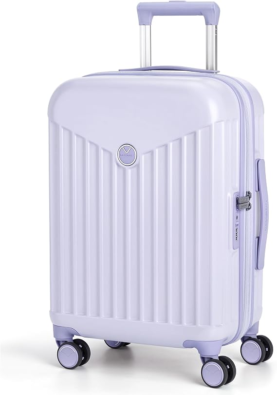 BAGSMART Hardside Expandable Luggage With Spinner Wheels, PC Lightweight Carry-On Luggage Airline Approved With TSA Lock, Durable Women Travel Suitcase Carry On 20 Inch, Purple