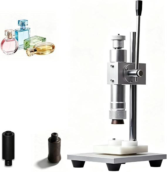 Perfume Crimper Capper Metal Collar Cap Press Capping Machine,Manual Perfume Bottle Sealing Crimping Machine,Perfume Spray Glass Bottle Capper Crimper,Height Adjustable(Bottle mouth diameter-11mm)