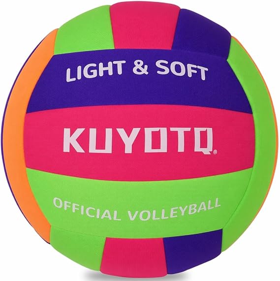 KUYOTQ Soft Indoor Volleyball Lite for Indoor Practice Volley Super Soft and Lite Safe Sport Gear Fabric Volleyball for Kids Youth Women Adult Beginners, Perfect for House Training Games Volley Ball