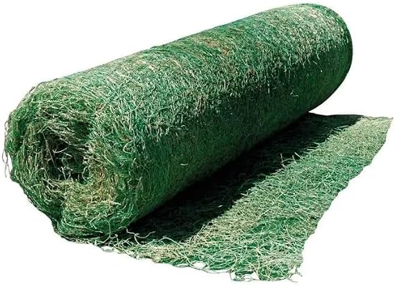 Farm Plastic Supply - Green Erosion Control Fabric - Single Netting, Green, Biodegradable, Excelsior Netting, Erosion Control, Green Netting, Slope Stabilization (7' x 112.5')