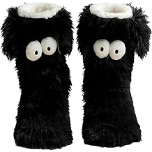 Muffle Friends Cozy Socks-Funny Socks for Girls Cute Big-Eyes Non-slip Winter Sock for Women with Ears