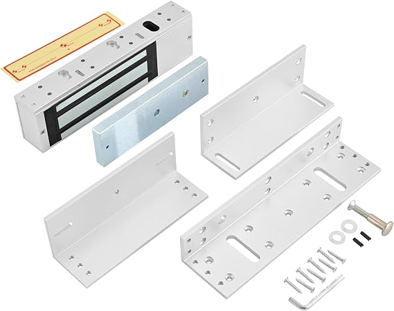 Electromagnetic Door Lock with ZL Bracket, 12V DC Fail-Safe, 1200LBS Holding Force, Surface-Mount Magnetic Lock with Status Indicator & Signal Output for Metal & Wooden Doors, Access Control Systems