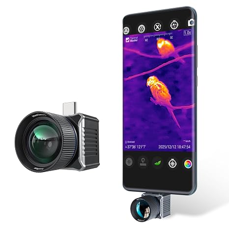 Thermal Master T2 Max Thermal Monocular for Android, Come with Handle | 512x384 X3 256x192 Ir Resolution, 50Hz, 15mm Manual Lens, 15x Digital Zoom, 25mK NETD, Wildlife Observation