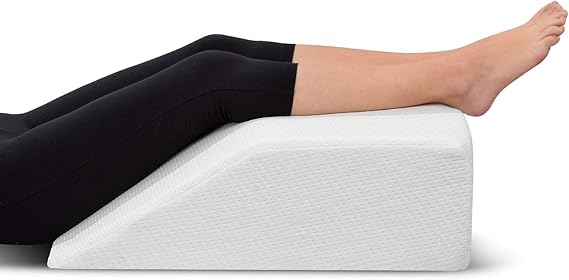 Leg Elevation Memory Foam Pillow with Removeable, Washable Cover - Elevated Pillows for Sleeping, Blood Circulation, Leg Swelling Relief and Sciatica Pain Relief - Pillow for Back Pain and Pregnancy