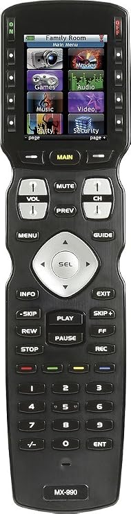 Universal Remote MX-990 Complete Control IR/RF Remote with Color LCD Screen, Black (MX990)