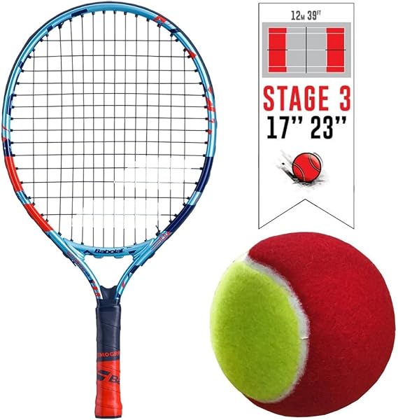 Babolat Ballfighter Tennis Racquet Bundled with Kids' Play & Stay Training Tennis Balls - Best Tennis Set for Children Under Age 4