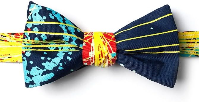 Higgs Boson Navy Blue Microfiber Bow Tie