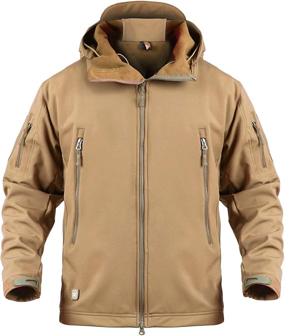 ReFire Gear Men's Army Special Ops Military Tactical Jacket Softshell Fleece Hooded Outdoor Coat