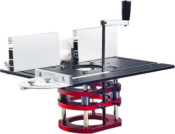 Router Kit, Aluminum Alloy Table Base Plate Router, Router Table Saw Insert Base Plate with Lifting Base for Woodworking Engraving Trimming (Black)