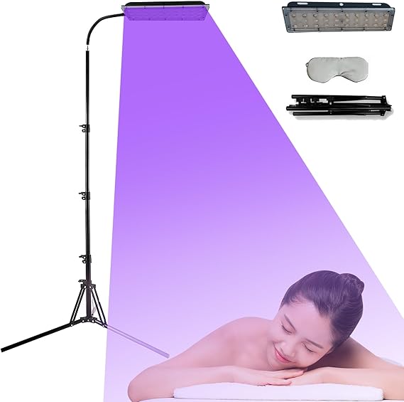 Tanning Solarium Lamp for Home, 45W Face Tanning Lamp with 90 LEDs, 5 Modes 360° Rotatable, 45 W Self Skin Tanning with Adjustable Stand &amp; Timer, Light Sun Lamp for Face Body,All Skin Tones (45W)