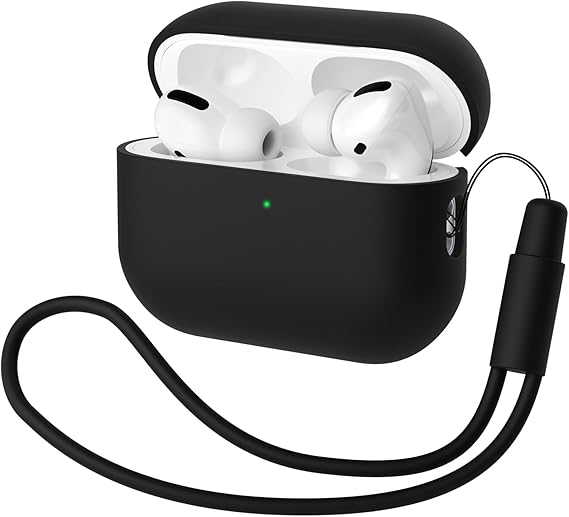 Case Cover for AirPods Pro 2 (2022), Protective Silicone Case, Ultra-Thin, Soft Skin Front LED Visible, Black