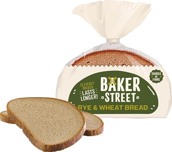 Baker Street Wheat Rye Bread | Wholesome and Delicious Wholemeal Bread | Healthy and Nutritious | Long Life Freshness | Source of fiber (7 Pack)