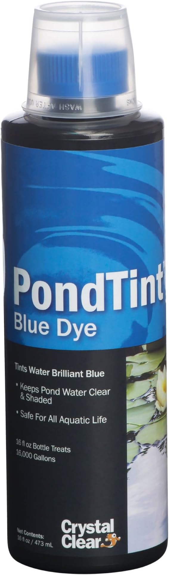 CrystalClear PondTint Colorant for Outdoor Water Garden & Freshwater Koi Fish Ponds, Tint, Color & Shade Natural Crystal Clear Water, Blue Pond Dye