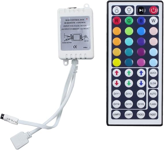 IR Remote Controller 44 Keys for RGB LED Light Strip with +GRB Color Order, 3324-RGB