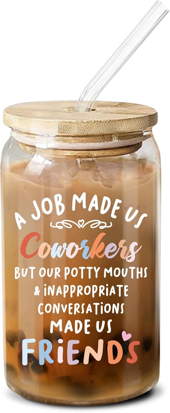 NewEleven Mother Day Gift For Friends Work Bestie Presents For Women Friends - Appreciation Gifts For Coworkers, Unique Present Ideas For Coworker Leaving, Farewell Party 16 Oz Coffee Glass