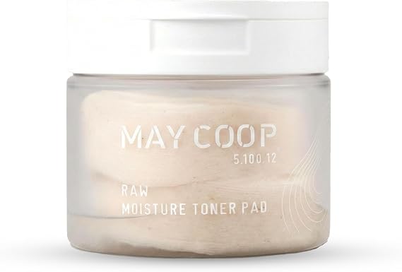 MAY COOP Raw Moisture Toner Pads | Korean Hydrating & Exfoliating Cotton Pads, 75% Maple Sap | Redness Comfort, Skin Balancing & Smooth Texture | 70 Count