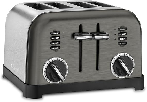 Cuisinart Toaster, Defrost & Reheat, Stainless Steel, 4 Extra-Wide Slots