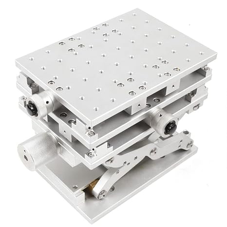 XYZ 3 Axis Positioning Moving Work Table, Engraving Machine Auxiliary Tools, Portable XY-Axis Moving Workbench, Laser Marking Working Bench, Small Stage Platform