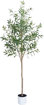 Olive Tree 6FT Fake Tree Faux Plants Indoor with Pot Artificial Tree Nearly Natural Olive Branches and Fruits for Living Room Home Office Decorations