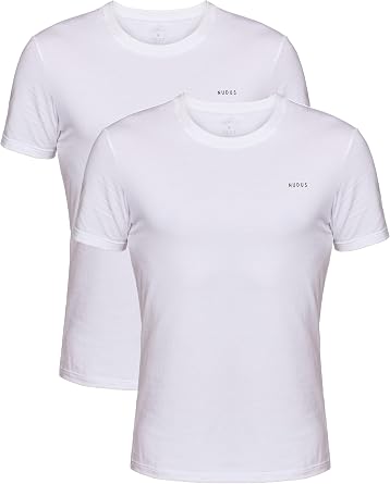 NUDUS Mens Premium Cotton T-Shirts Pack of 2 Tees Luxury Slim Fit Undershirts & Casual Shirts for Men - Crew Neck