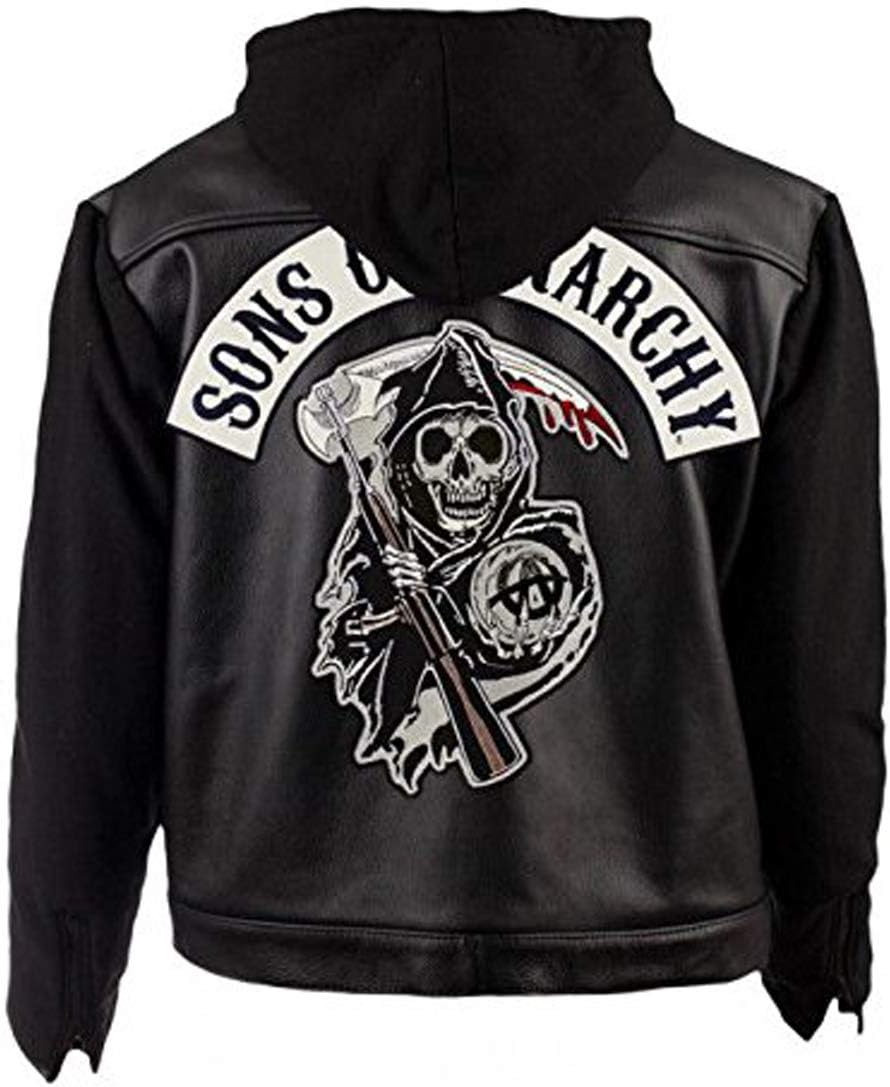 Sons of Anarchy Highway Black Hooded Synthetic Leather Jacket