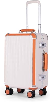 feilario 20in Hardshell Carry-On Luggage, Aluminum Frame Zipperless Suitcase with Brake Wheels, TSA-Accepted Lock & Side Hooks Beige zipperless closure, 20in