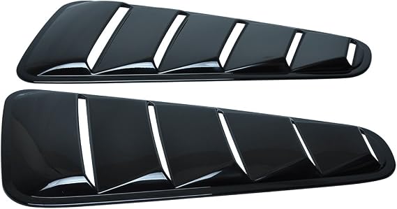 Fit 2010-2014 Ford Mustang Pre-Painted Window Louver Painted #UA | IKON MOTORSPORTS, Painted Black PP - Polypropylene OEM Style