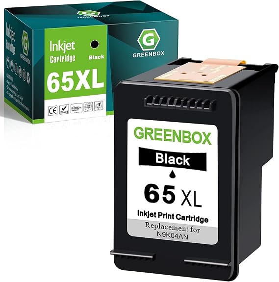 GREENBOX Remanufactured 65XL Black Ink Cartridge Replacement for HP 65 XL Black Ink for Envy 5055 5052 5010 5012 DeskJet 3755 2652 3720 3752 2622 2624 2655 3722 2600 3700 (1 Black, High-Yield)