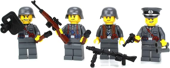 Battle Brick Collectible 1.6 Inches Tall Historical WW2 Soldiers Squad Collectible Minifigures | Genuine Military Minifig | Printed in the USA | Great Gift for Teen to Adult AFOL