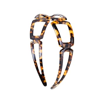 EVITA PERONI Tortoise Shell Headbands for Women Wide Hollow Headband Non-slip Comfortable Fashion Acetate Sheet Hairband