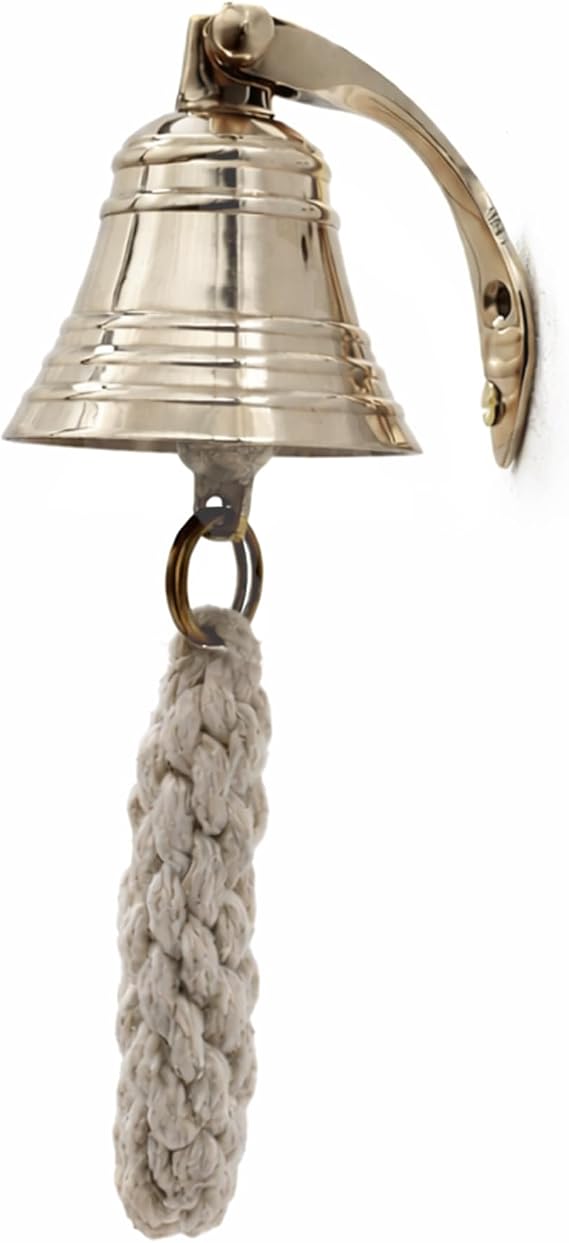 THDC 2" Ship's Bell Solid Brass Maritime Duty Watch Bell, Wall Mountable Indoor & Outdoor Bell for Pub, Shop, Reception & Dinner (Polished Brass)