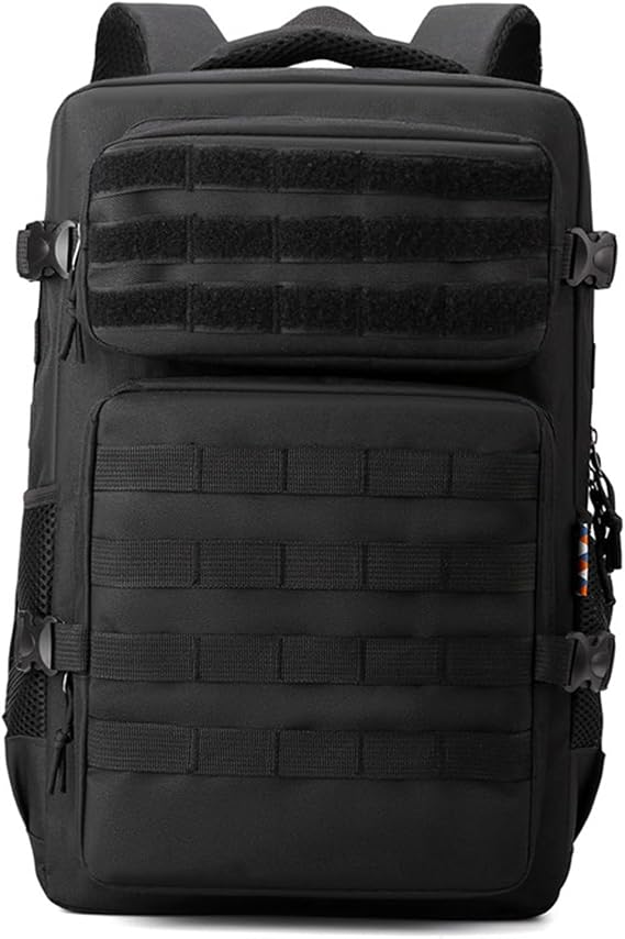 35L Tactical Backpacks Molle Black Backpack Motorcycle Rucksack,Black | Outdoor, Military, Travelling, Climbing, Hiking, Camping Daypacks, 600D Nylon,47*30*20cm, Adjustable Straps, 700g