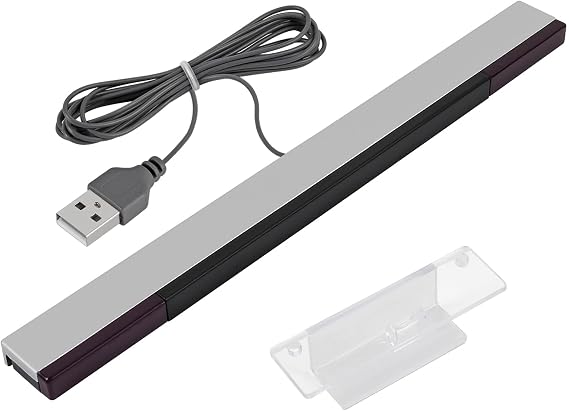 USB Sensor Bar for Wii, Wired Sensor Bar for Nintendo Wii and Wii U Console | Includes Clear Stand, Cable 6.6 ft/200 cm