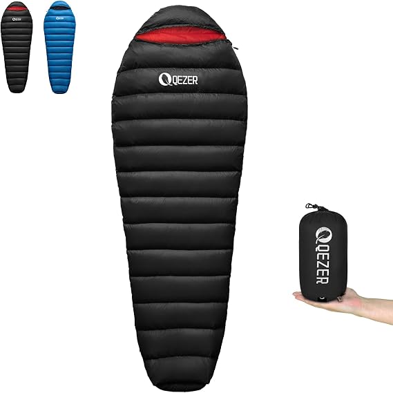 Down Sleeping Bag,650FP-RDS,Only 820 g, Lightweight Sleeping Bag, Small Pack Size for 3 Seasons, Camping, Trekking and Hiking