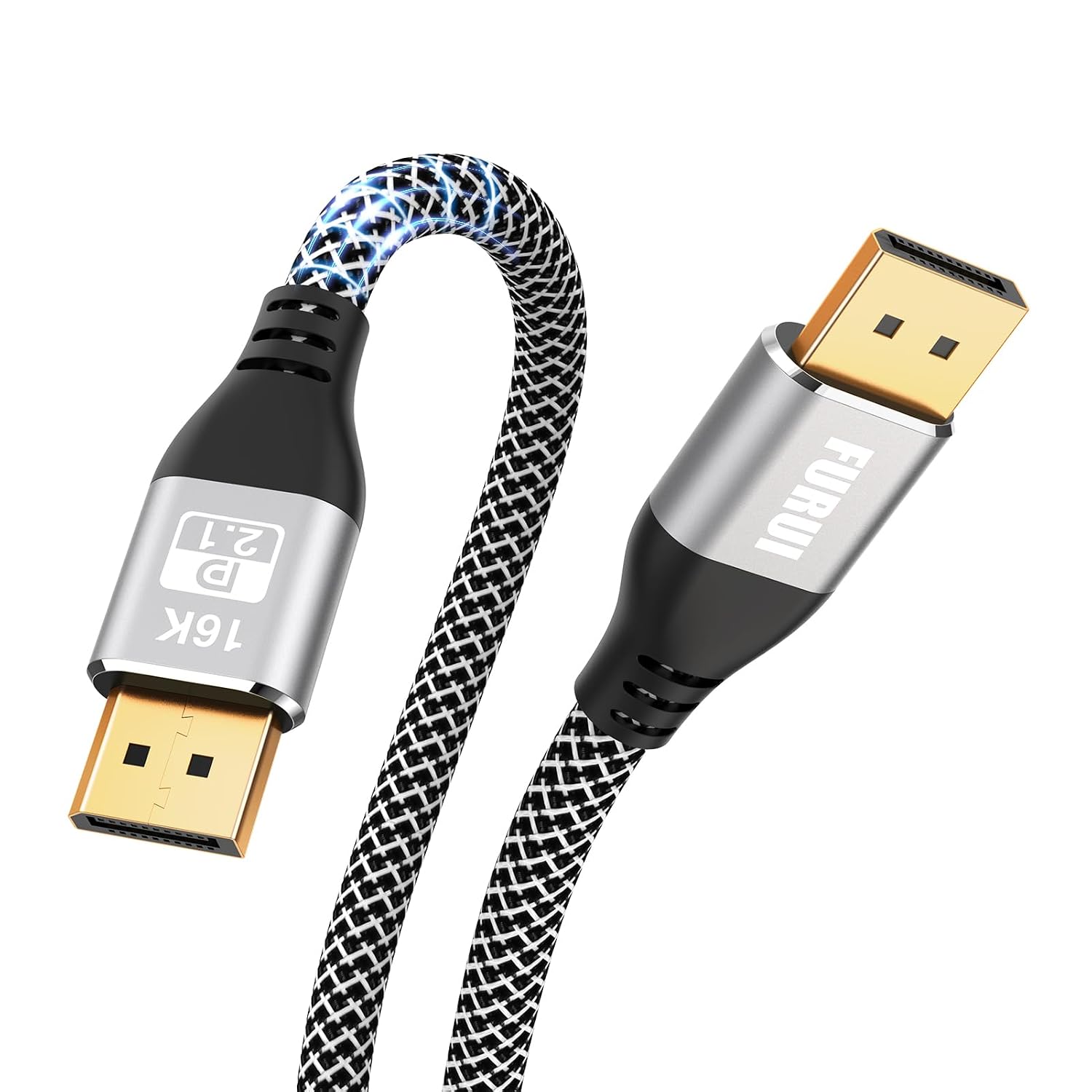 VESA Certified DisplayPort 2.1 Cable 10ft 2Pack, 16K DP 2.0 Cable, Supports 80Gbps, 16K@60Hz, 8K@120Hz, 4K@240Hz  165Hz, 2K@360Hz for 5090, 7900XTX, Gaming Monitor