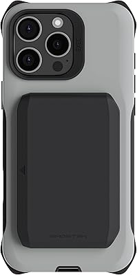 Ghostek Exec iPhone 16 Pro Max Wallet Case, Compatible with MagSafe Accessories, Detachable Magnetic Credit Card Holder, Kickstand 6.9 Inch, Gray